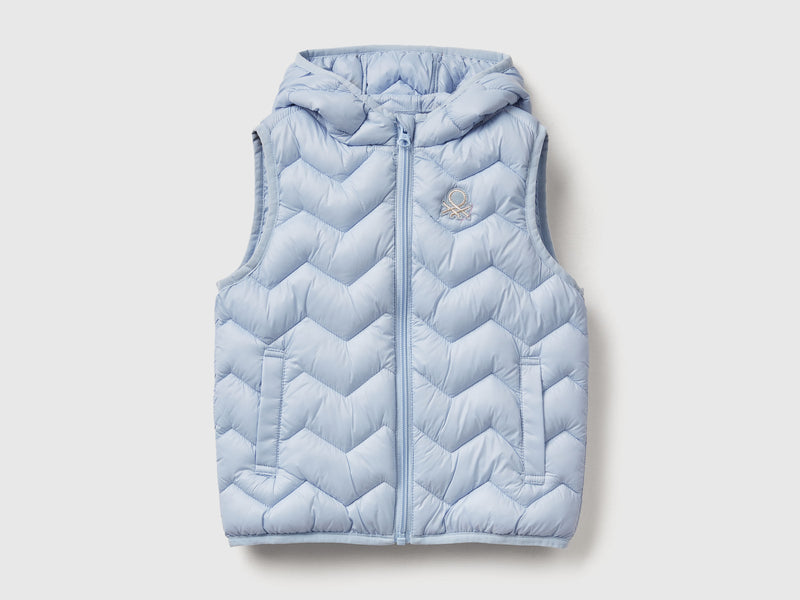 Girls Hooded Gilet - Light Blue