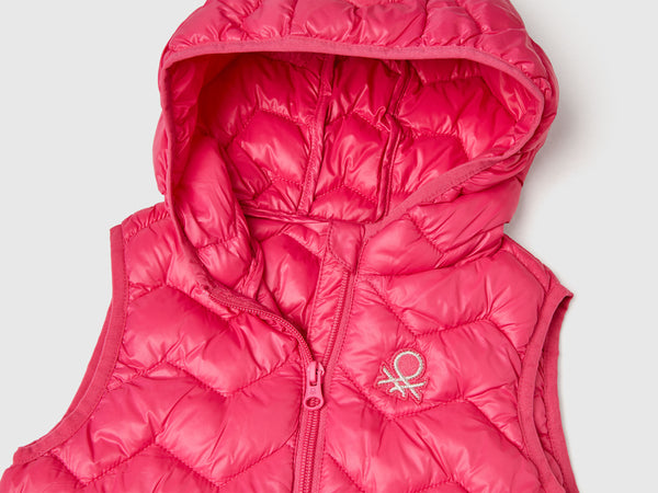 Girls Hooded Gilet - Hot Pink