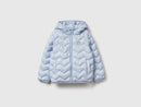 Girls Hooded Puffer Jacket - Light Blue