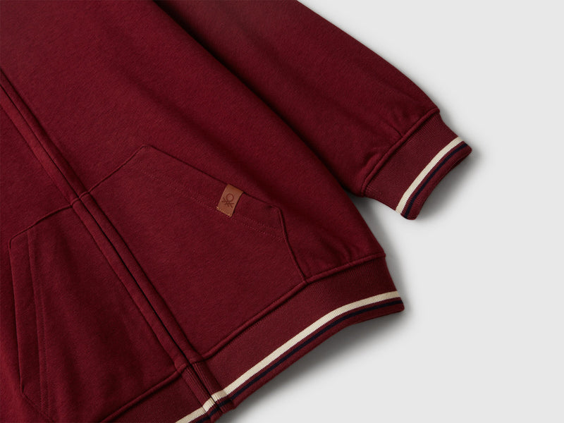 Boys Front Print Zip Hoodie - Maroon