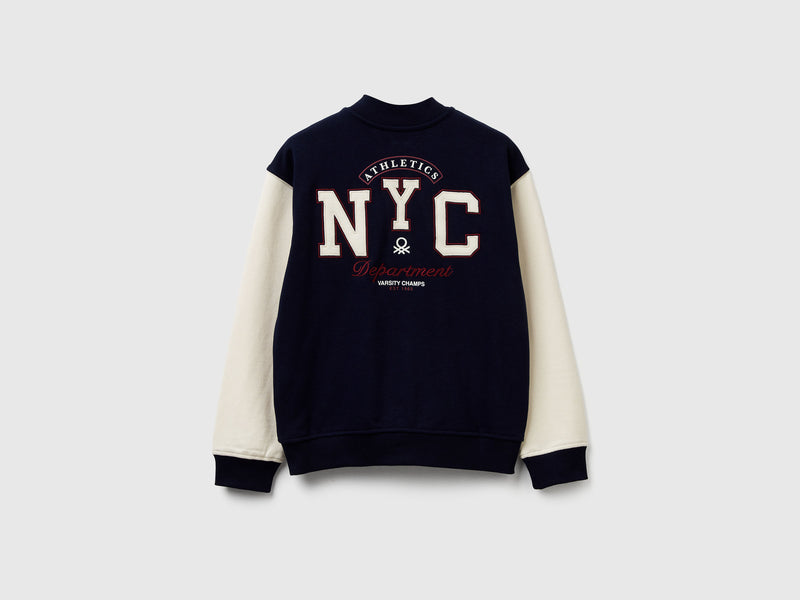 Boys Baseball Button Sweatshirt - Navy