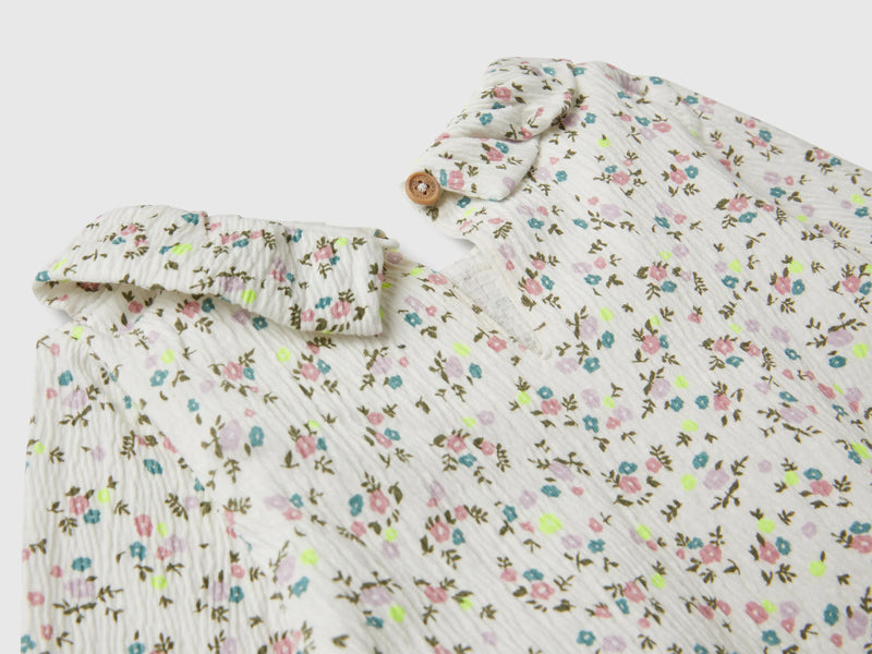 Girl All Over Print Crepe T-Shirt - Cream/floral