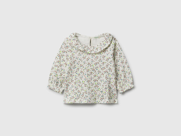 Girl All Over Print Crepe T-Shirt - Cream/floral