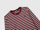 Boys Stripe Long Sleeve T-Shirt - Burgundy Stripe