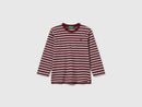 Boys Stripe Long Sleeve T-Shirt - Burgundy Stripe