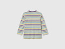 Boys Stripe Long Sleeve T-Shirt - Purple/lime Stripe