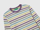 Boys Stripe Long Sleeve T-Shirt - Purple/lime Stripe