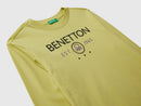 Boys Logo Print Long Sleeve T-Shirt - Lime