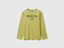 Boys Logo Print Long Sleeve T-Shirt - Lime