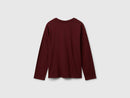 Boys Logo Print Long Sleeve T-Shirt - Maroon