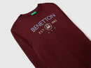 Boys Logo Print Long Sleeve T-Shirt - Maroon