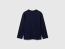 Boys Logo Print Long Sleeve T-Shirt - Navy