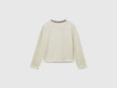 Girls Colour Class V Neck T-Shirt - Cream
