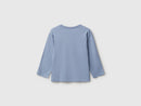 Boys Print Long Sleeve T-Shirt - Mid Blue