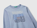 Boys Print Long Sleeve T-Shirt - Mid Blue