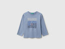 Boys Print Long Sleeve T-Shirt - Mid Blue