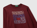 Boys Print Long Sleeve T-Shirt - Maroon
