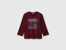 Boys Print Long Sleeve T-Shirt - Maroon