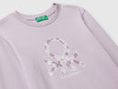Girls Glitter Logo Long Sleeve Tee - Lilac