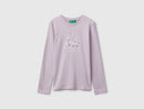 Girls Glitter Logo Long Sleeve Tee - Lilac