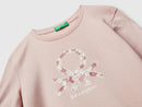 Girls Glitter Logo Long Sleeve Tee - Dusty Pink