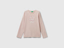 Girls Glitter Logo Long Sleeve Tee - Dusty Pink