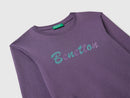 Girls Glitter Logo Long Sleeve Tee - Purple