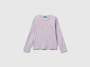 Girls Glitter Logo Long Sleeve Tee - Lilac
