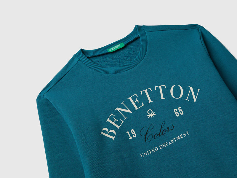 Boys Logo Print Sweatshirt - Petrol Blue