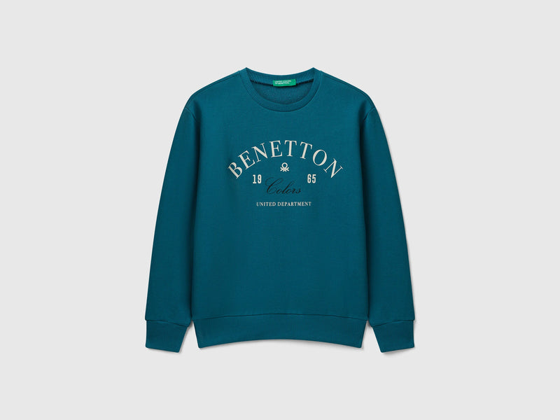 Boys Logo Print Sweatshirt - Petrol Blue