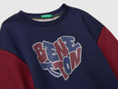 Girls Glitter Logo Sweatshirt - Navy