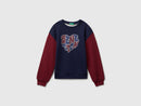 Girls Glitter Logo Sweatshirt - Navy