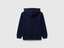 Boys Logo Front Hoodie - Navy
