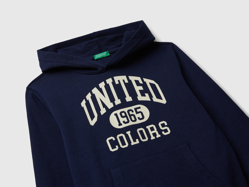 Boys Logo Front Hoodie - Navy