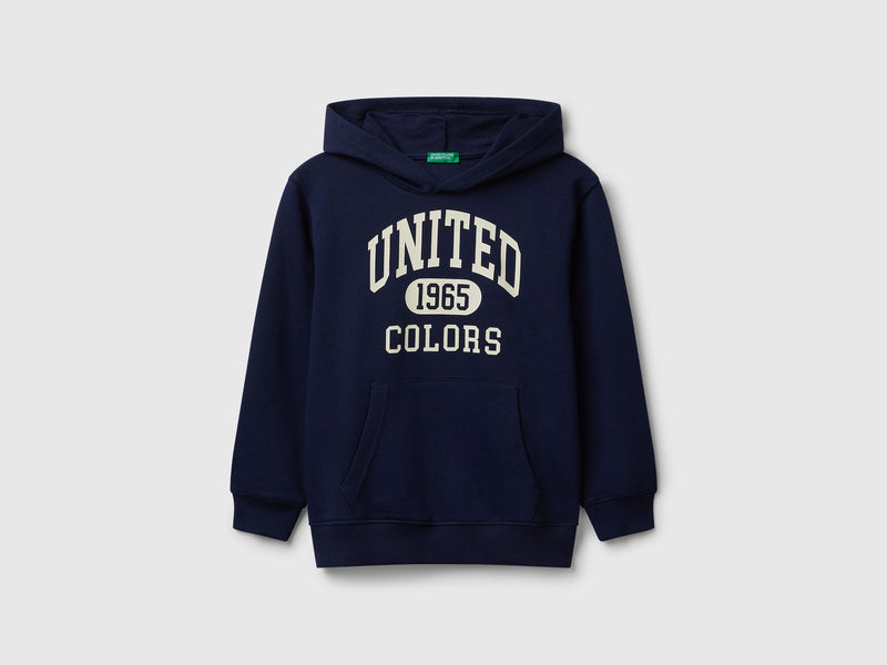 Boys Logo Front Hoodie - Navy
