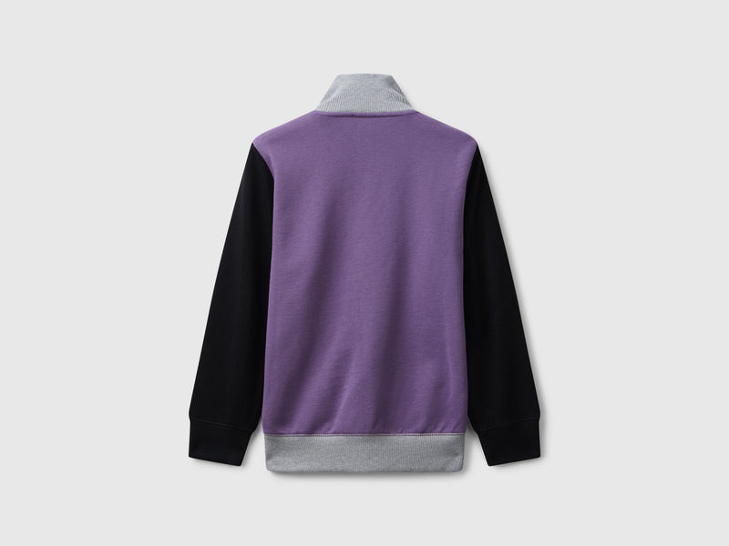 Boys Ribbed Trim Ziptop - Purple