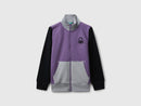 Boys Ribbed Trim Ziptop - Purple