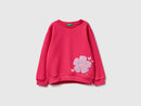 Girls Appilque Sweatshirt - Hot Pink