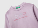 Girls Glitter Print Sweatshirt - Lilac