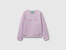 Girls Glitter Print Sweatshirt - Lilac