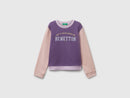 Girls Glitter Print Sweatshirt - Purple