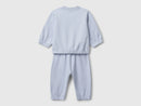 Girls Buttoned Top & Trouser - Light Blue