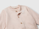 Girls Buttoned Top & Trouser - Dusty Pink