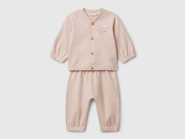 Girls Buttoned Top & Trouser - Dusty Pink