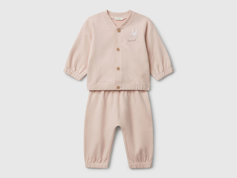 Girls Buttoned Top & Trouser - Dusty Pink
