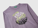 Boys Focus Long Sleeve T-Shirt - Plum
