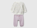 Newborn Tracksuit - Cream/floral