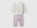 Newborn Tracksuit - Cream/floral
