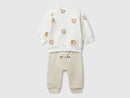 Newborn Tracksuit - Cream/brown