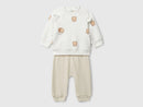 Newborn Tracksuit - Cream/brown